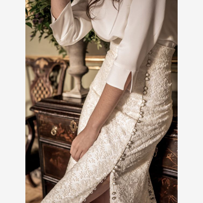 image_Jupe dentelle satin et haut sur-mesure