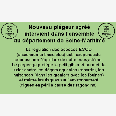 image_Piégeur agréé - Piegeage de nuisibles (ESOD) et même rats, taupes...