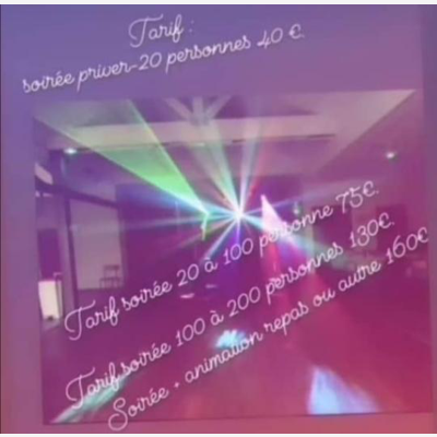 image_Préstations dj, jeux de lumière, sonorisation pour mariage, anniversaire.... Prix compris entre 40 € et 160 € Numéro de téléphone 07 89 31 16 53