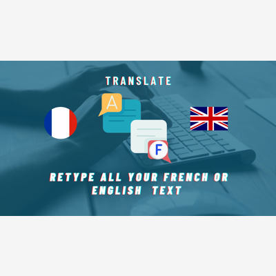 image_Je vais traduire ou retaper vos textes en Français-Anglais /page