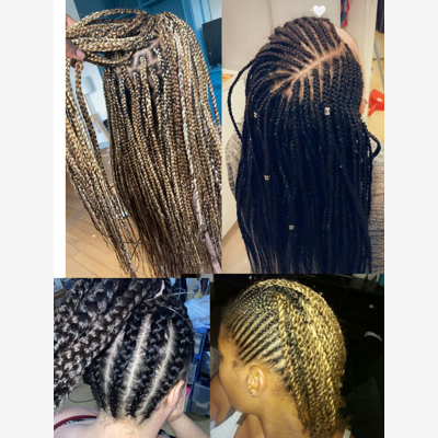 image_coiffures cheveux crépus, pique lâché, NATTES – TRESSES – Vanilles – Piqué laché – 1 à 1