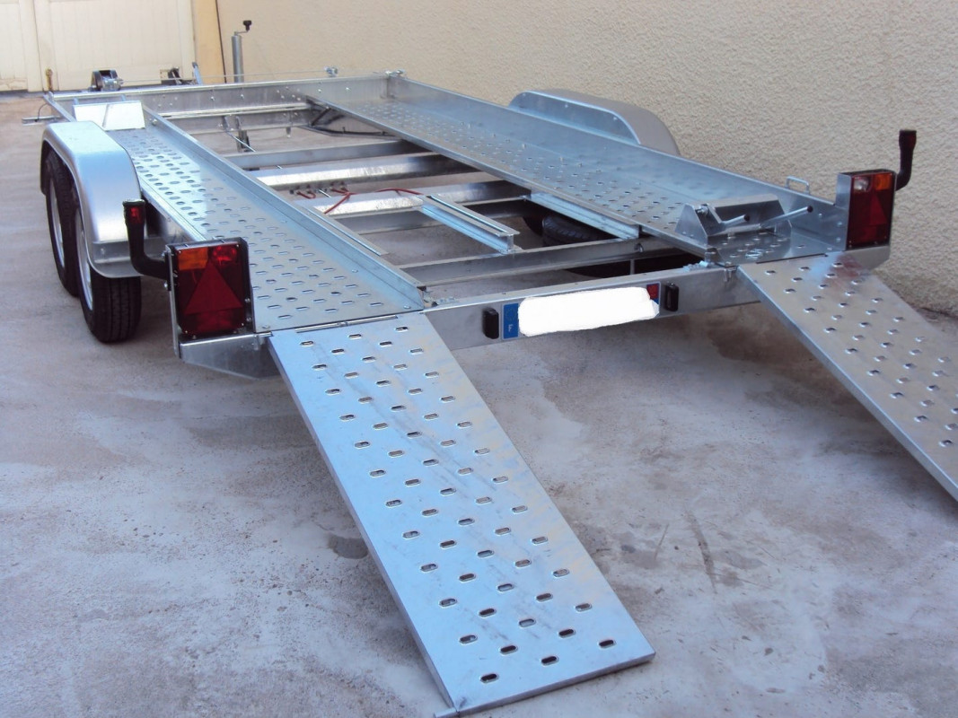 image_Remorque porte voiture double essieu avec treuil